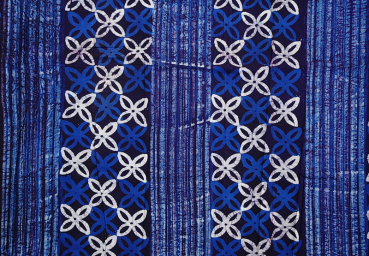 Afrikanischer Stoff - Afrika Batik in Blau - Blüte